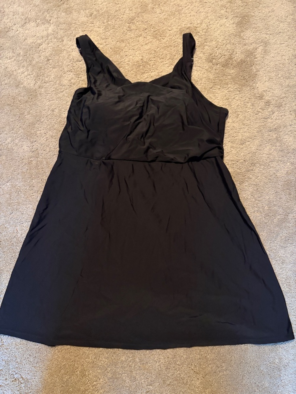 Lands' End Black One-Piece Swim Dress